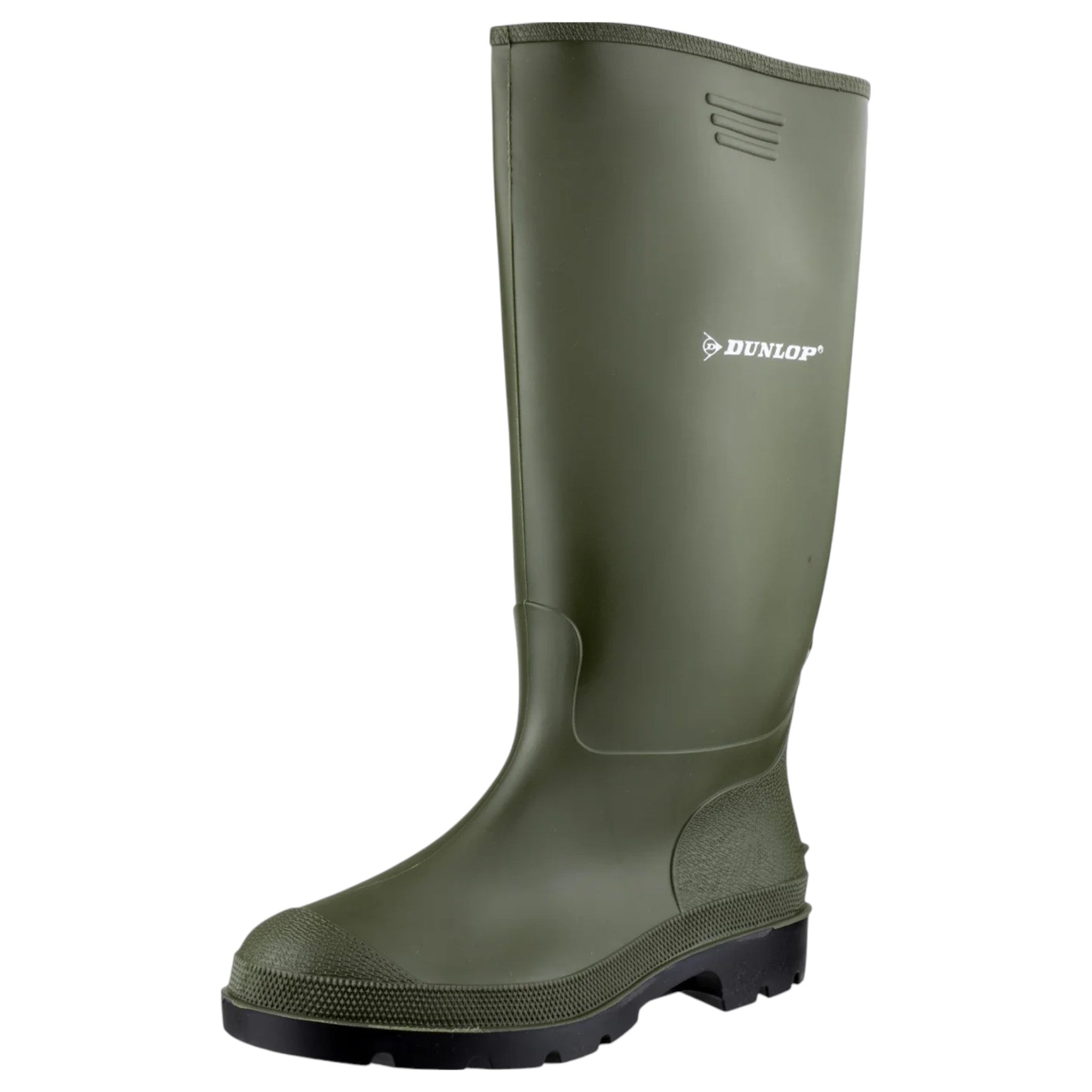 Men's Dunlop green wellington boot – waterproof rubber boot with grippy sole for wet conditions